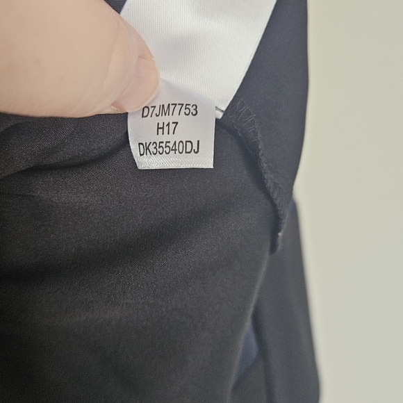 Donna Karan New York Blue Black Mother Of The Bride Draped Top Size S - Picture 9 of 10